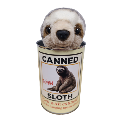 Twiggy the Canned Sloth Stuffed Animal Plush