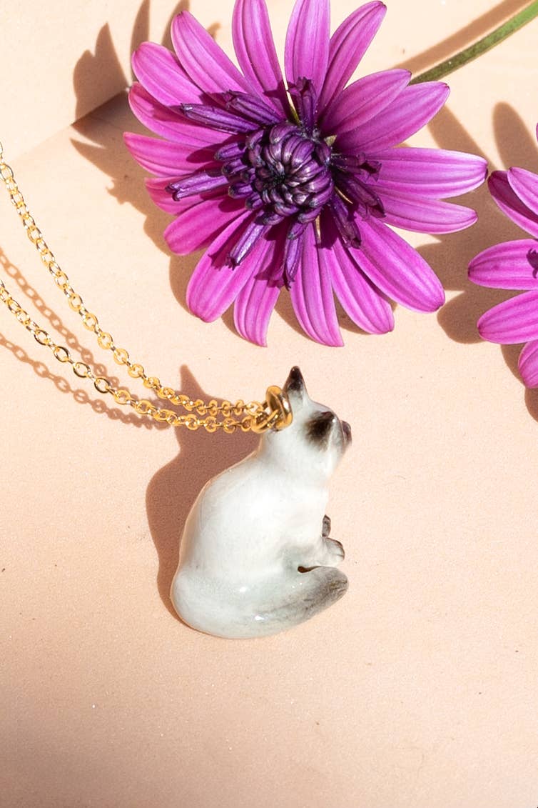 Tiny Otis Sitting Cat Necklace