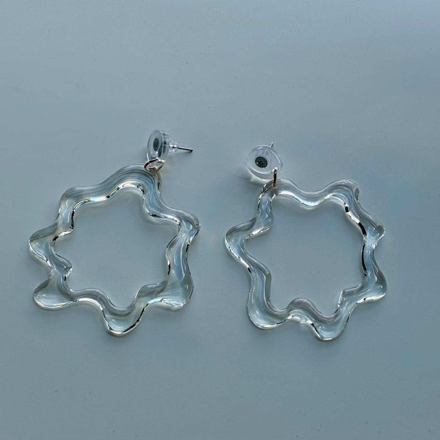 Squiggle Drop Hoop Earrings