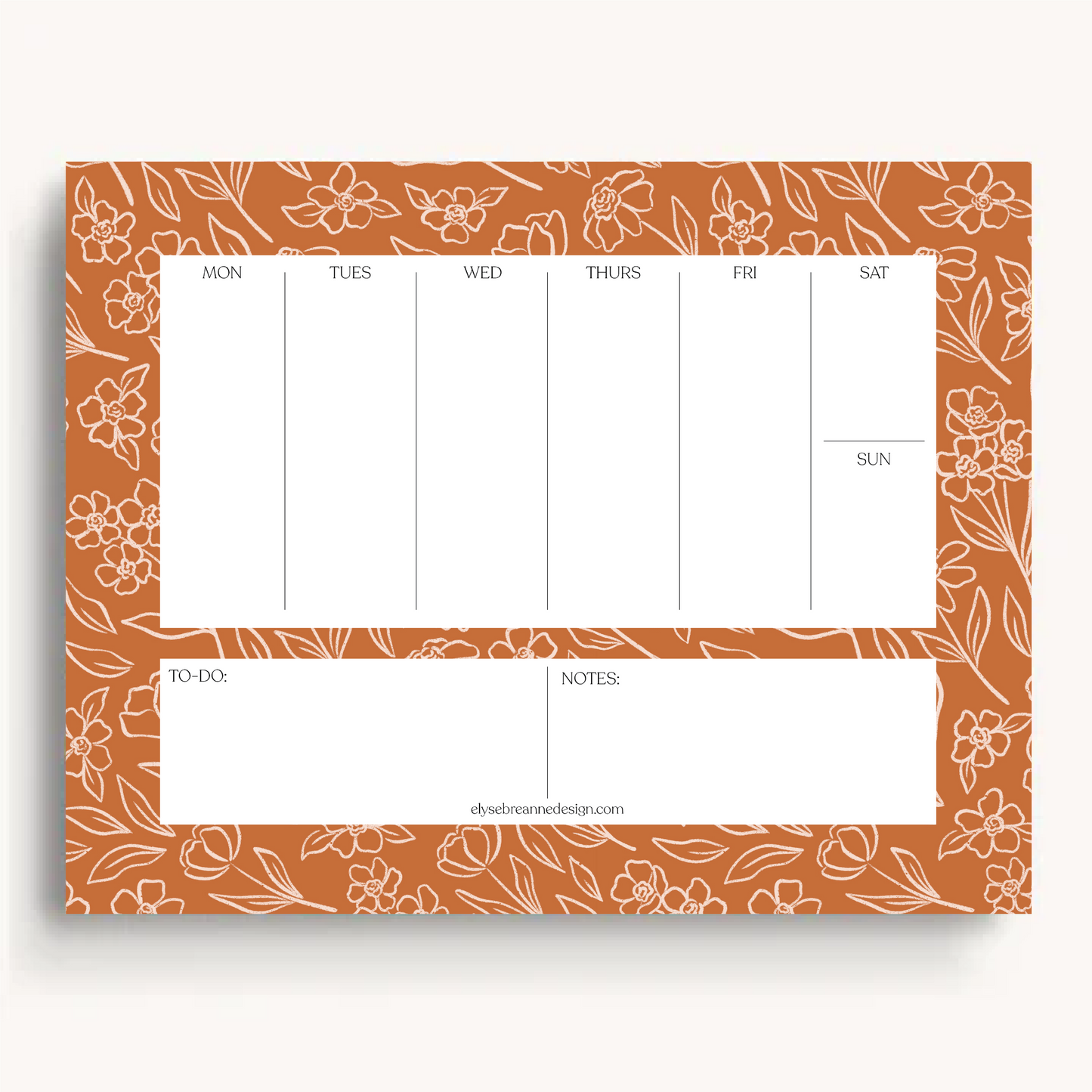 Floral Weekly Planner Notepad