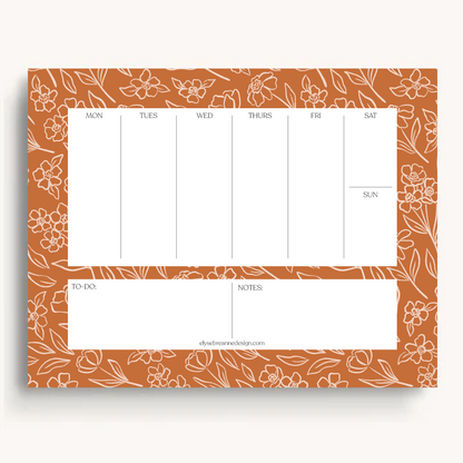 Floral Weekly Planner Notepad