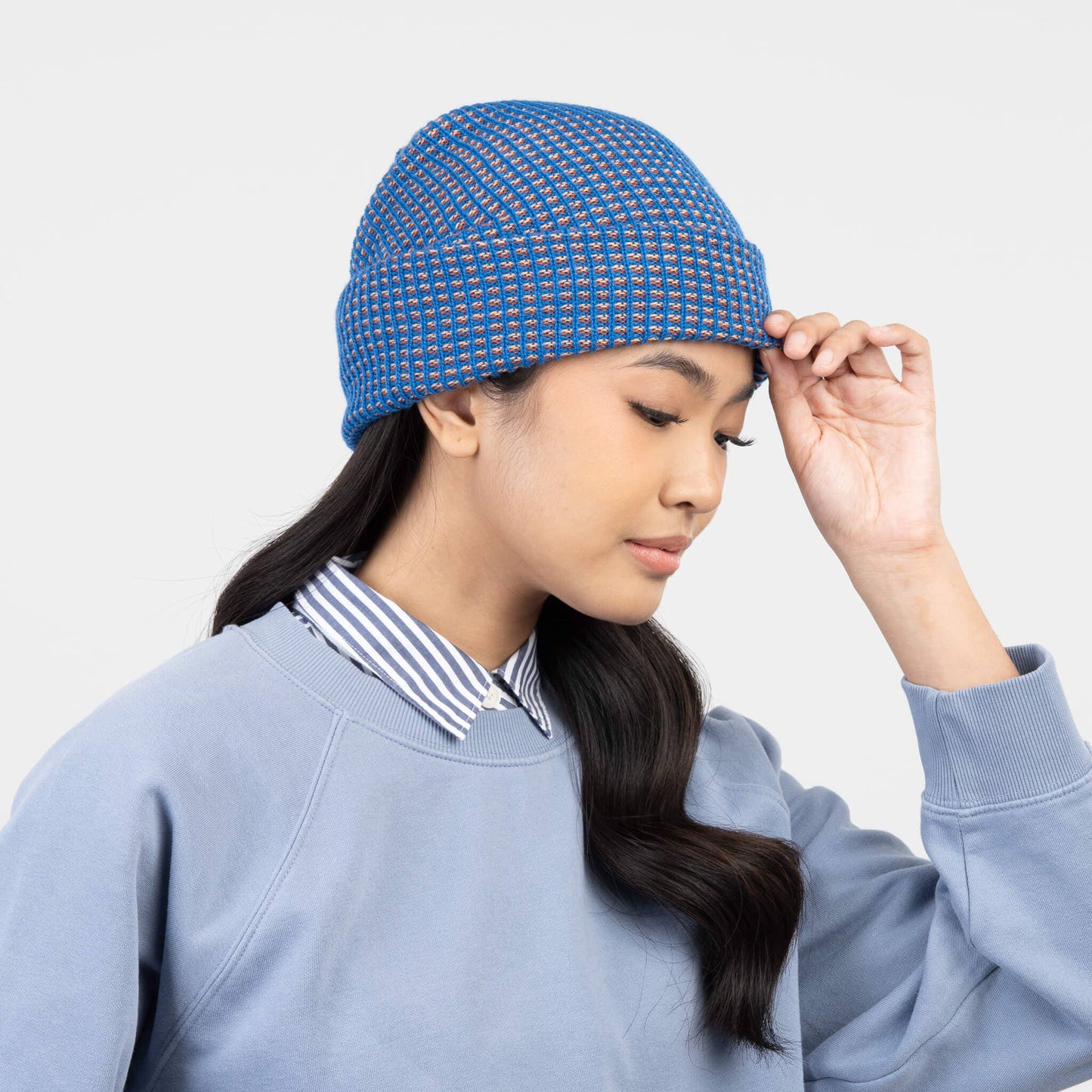 Simple Grid Knit Beanie