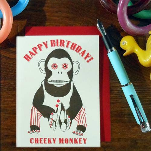 Cheeky Monkey Birthday Card