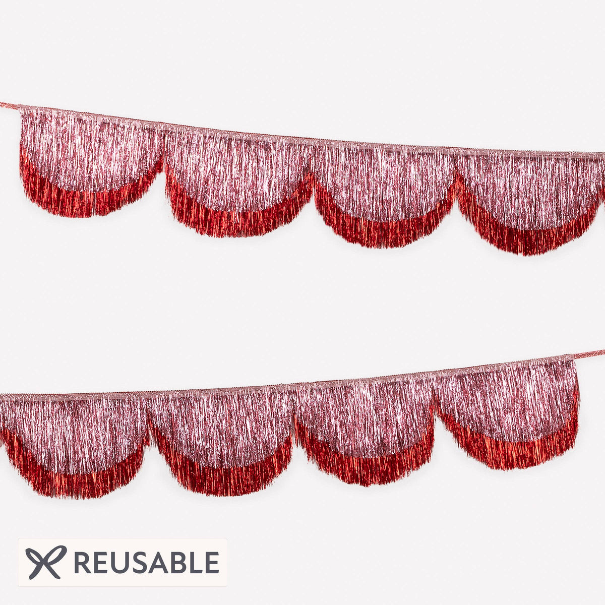Pink Tinsel Scallop Garland