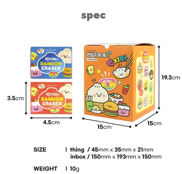 Yummy Snack Miniature Random Eraser Box