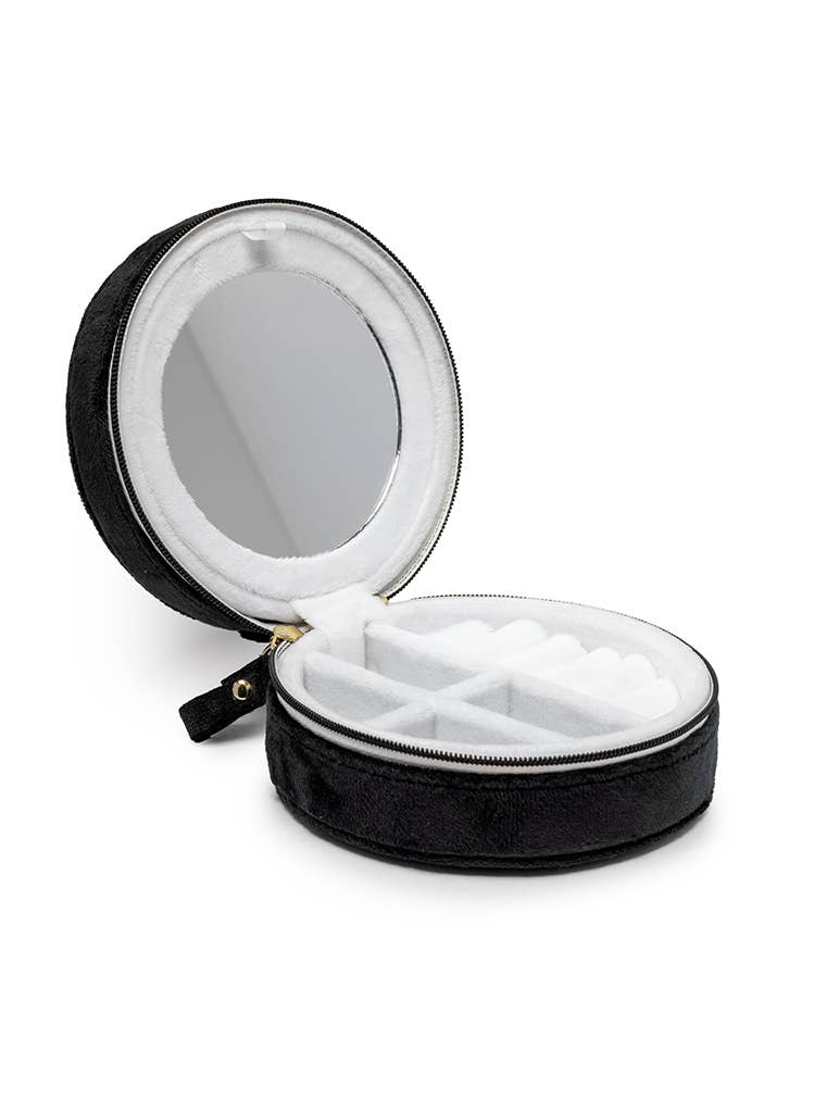 Velvet Jewelry Zip Case -Skeletons