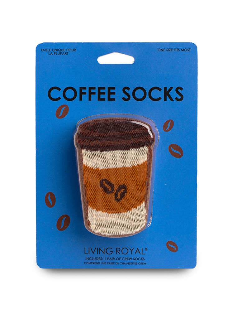 3D Packaged Socks - Coffee Cup w/ Beans