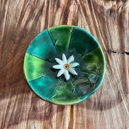 Ceramic Barrel Cactus Incense Burner