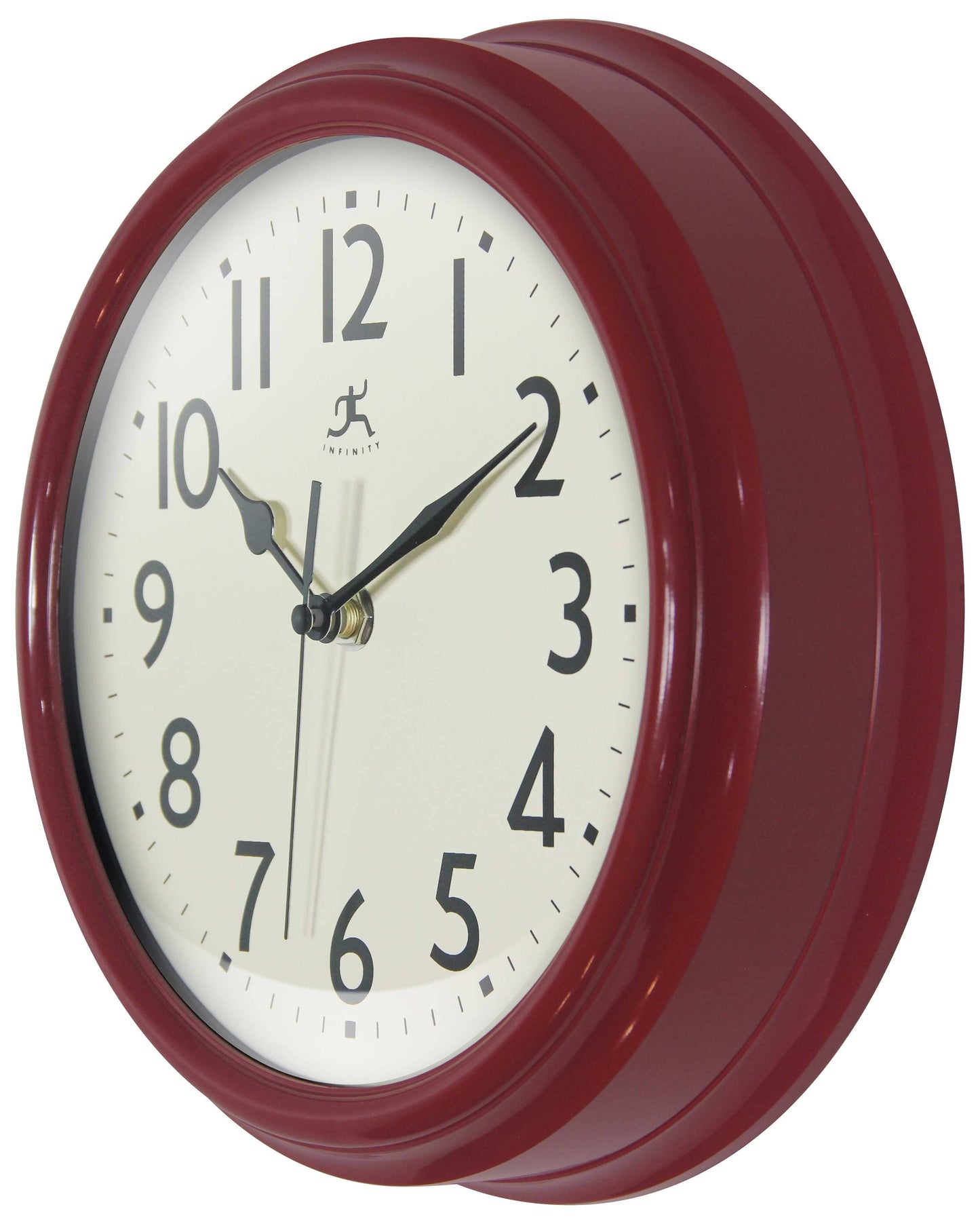 Midcentury/Modern Round Red Wall Clock 9.5 Inch
