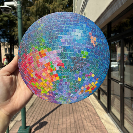 Big Blue Disco Ball Canvas Print