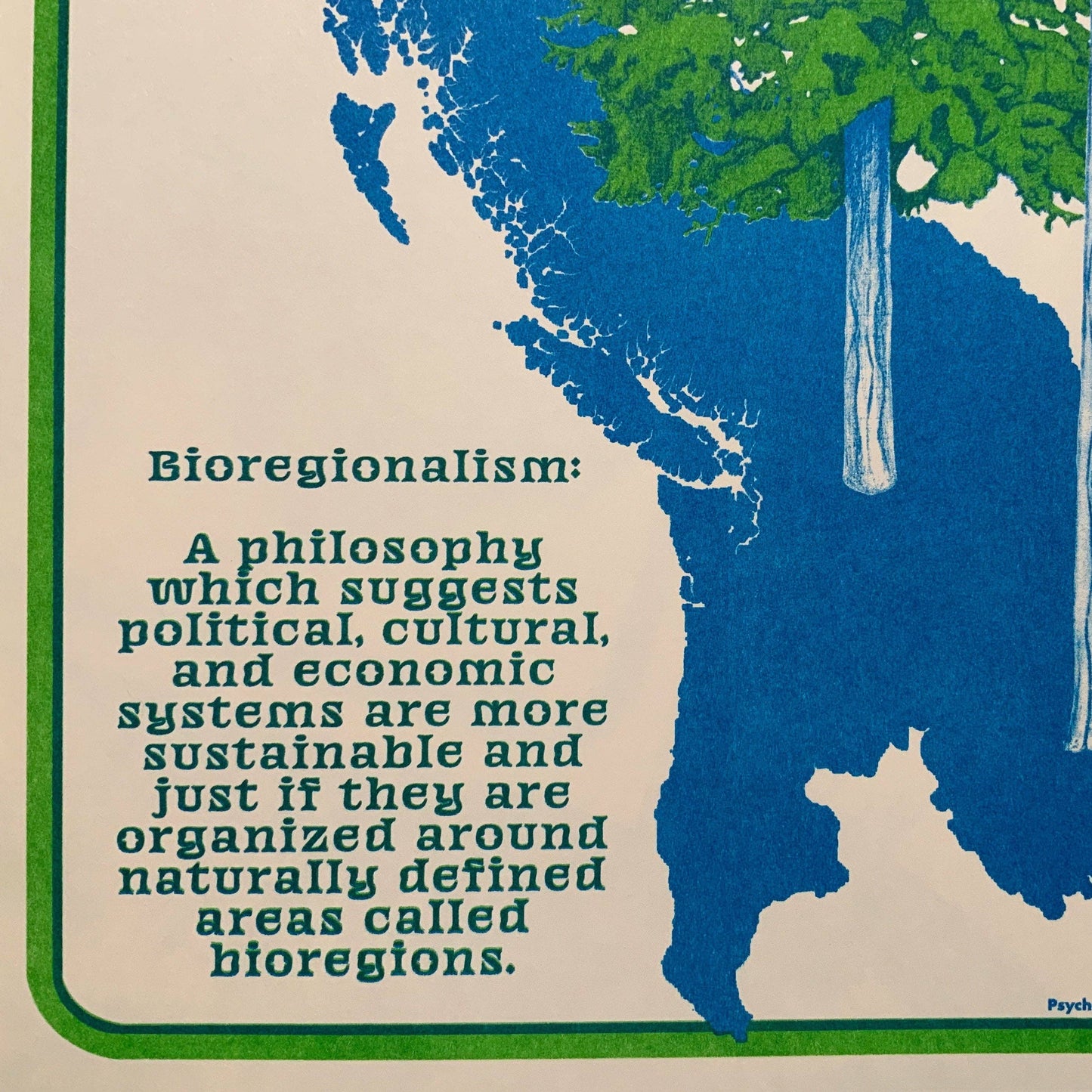 Cascadia bioregionalism riso poster