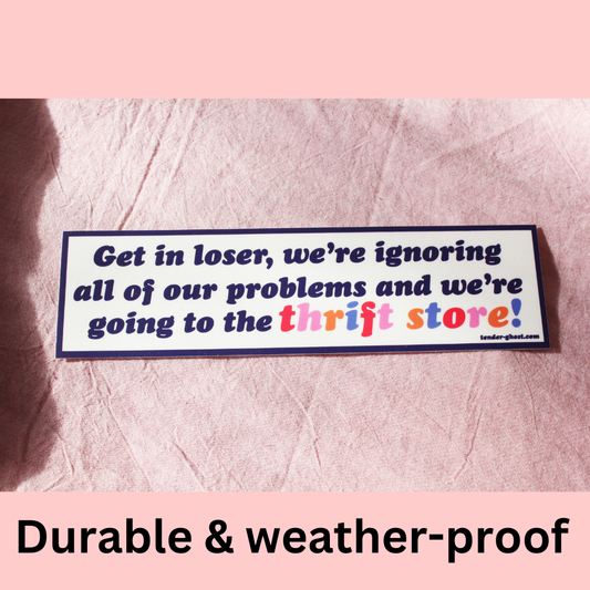 Thrift Store Bumper Sticker | Christmas Advent Calendar Stocking Stuffers