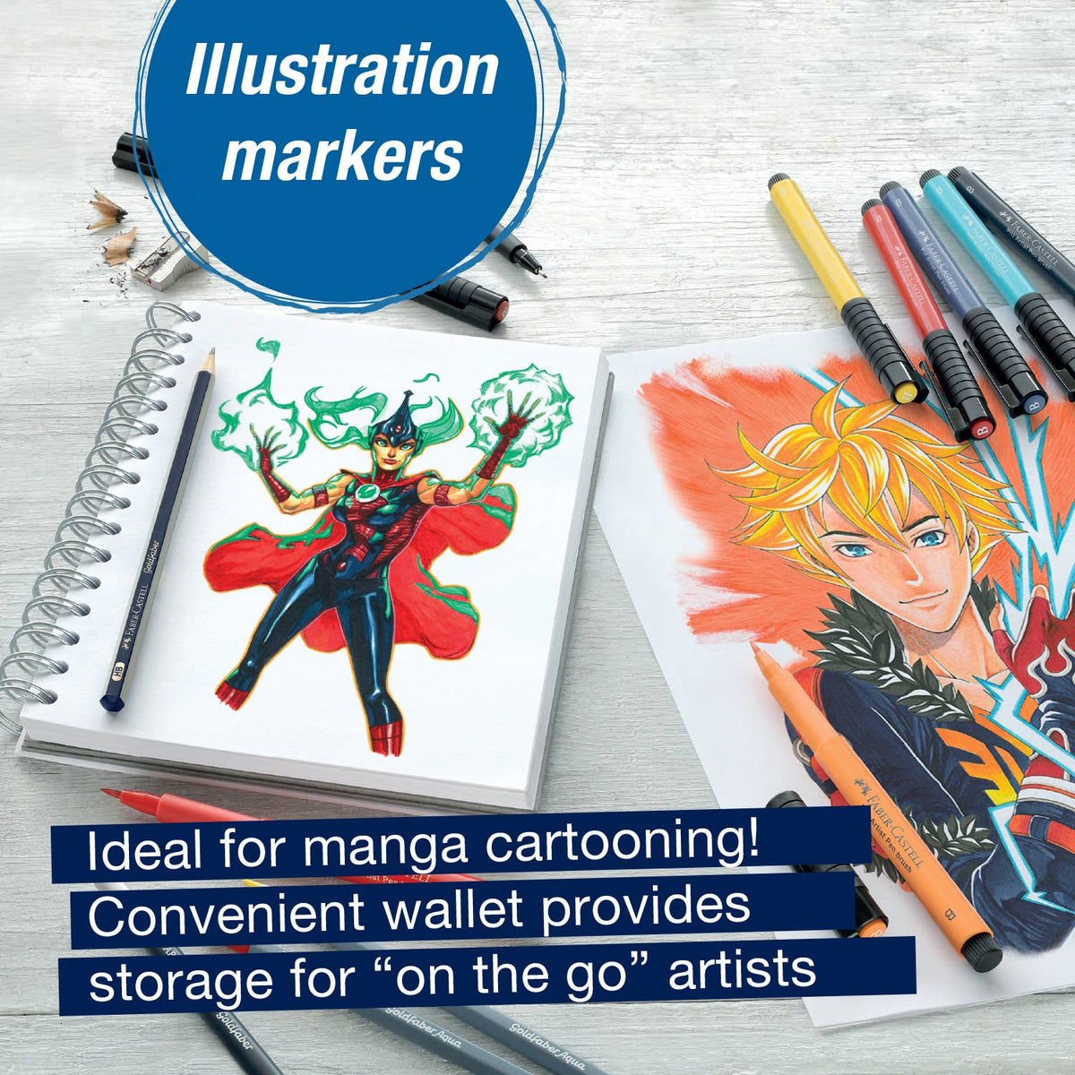 Pitt Artist Pen, Manga Kaoiro Set - Wallet of 6