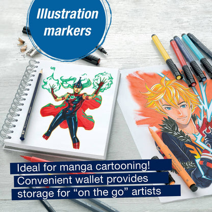 Pitt Artist Pen, Manga Kaoiro Set - Wallet of 6