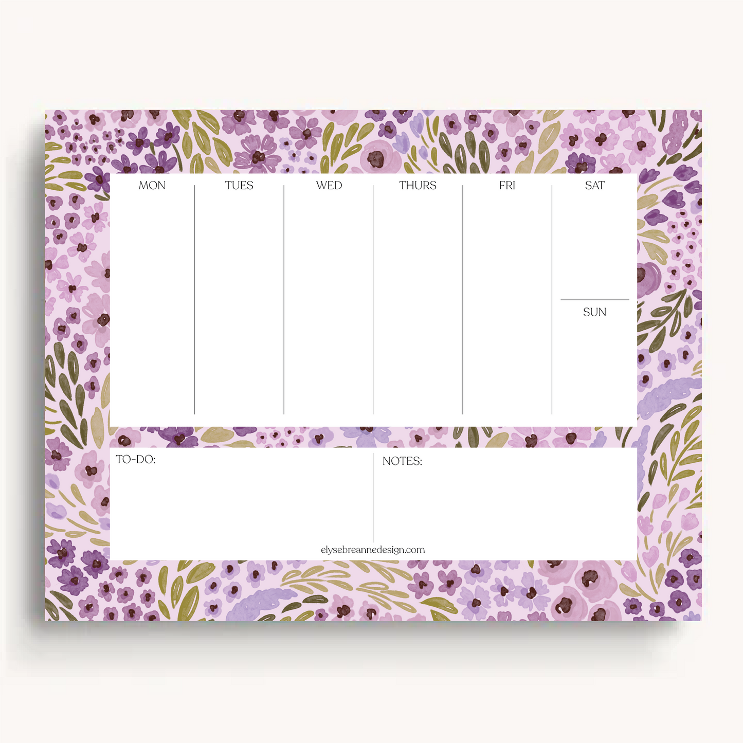 Floral Weekly Planner Notepad