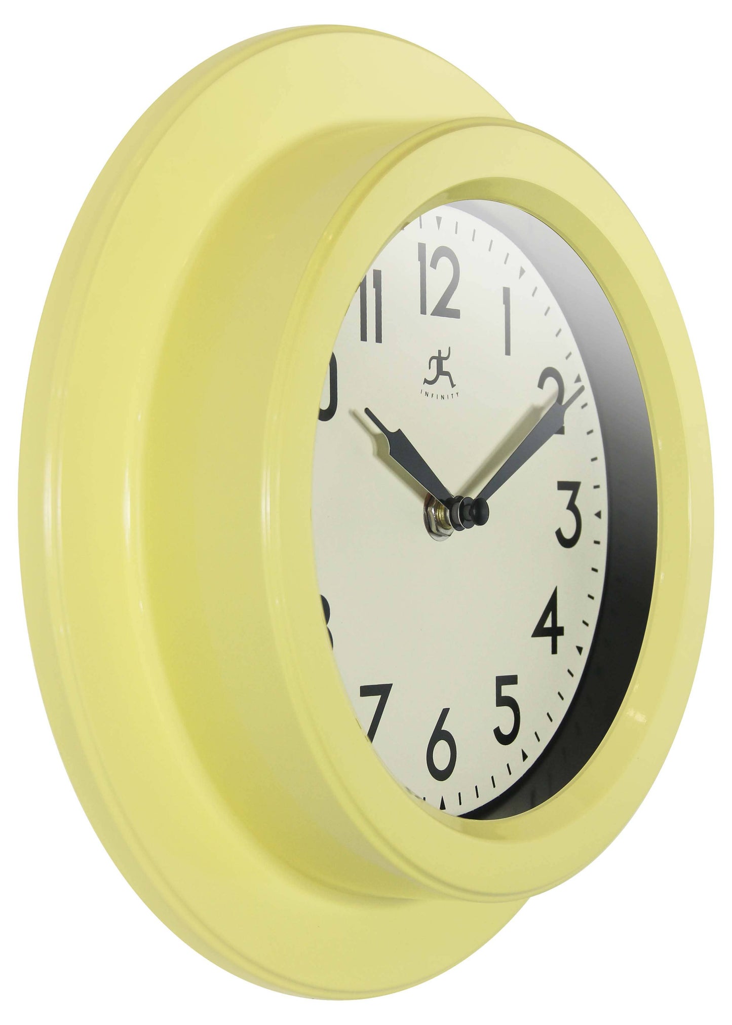 Midcentury/Modern Round Yellow Indoor Wall Clock 9.75 Inch