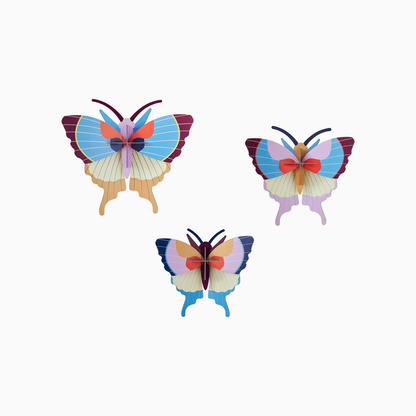 3D Wall Art - Butterflies- Plum Fringe Butterflies, set of 3