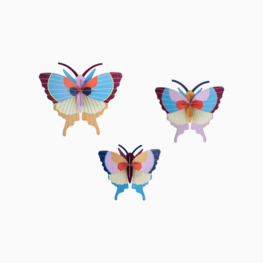 3D Wall Art - Butterflies- Plum Fringe Butterflies, set of 3