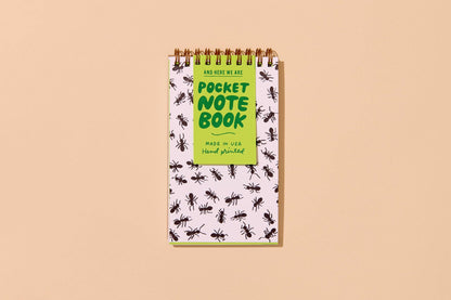 Ants Letterpress Pocket Size Spiral Notebook - Valentines Day Gift Mothers Day