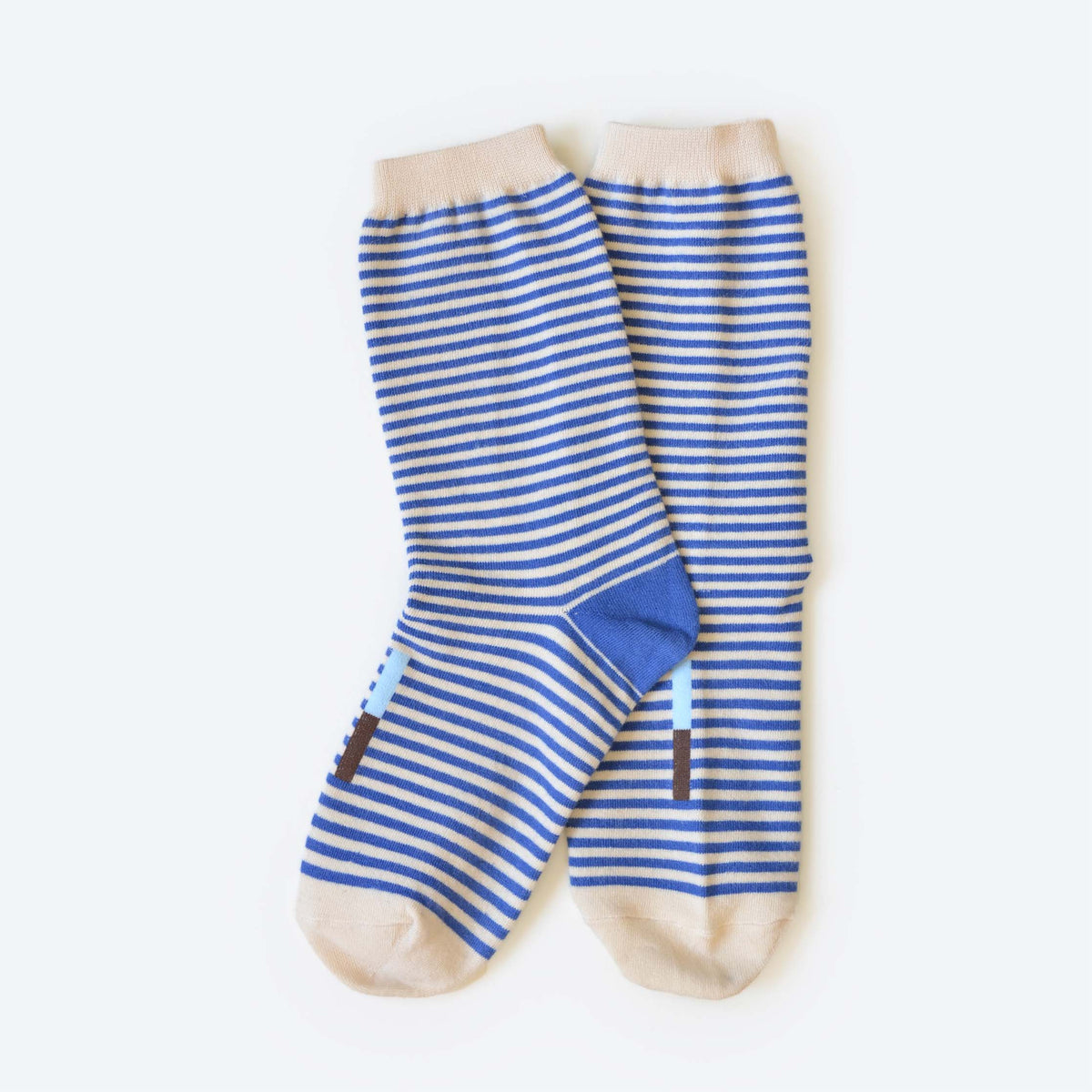 Cole Thin Stripe Crew Socks — Pacific