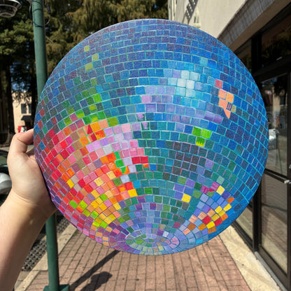 Big Blue Disco Ball Canvas Print