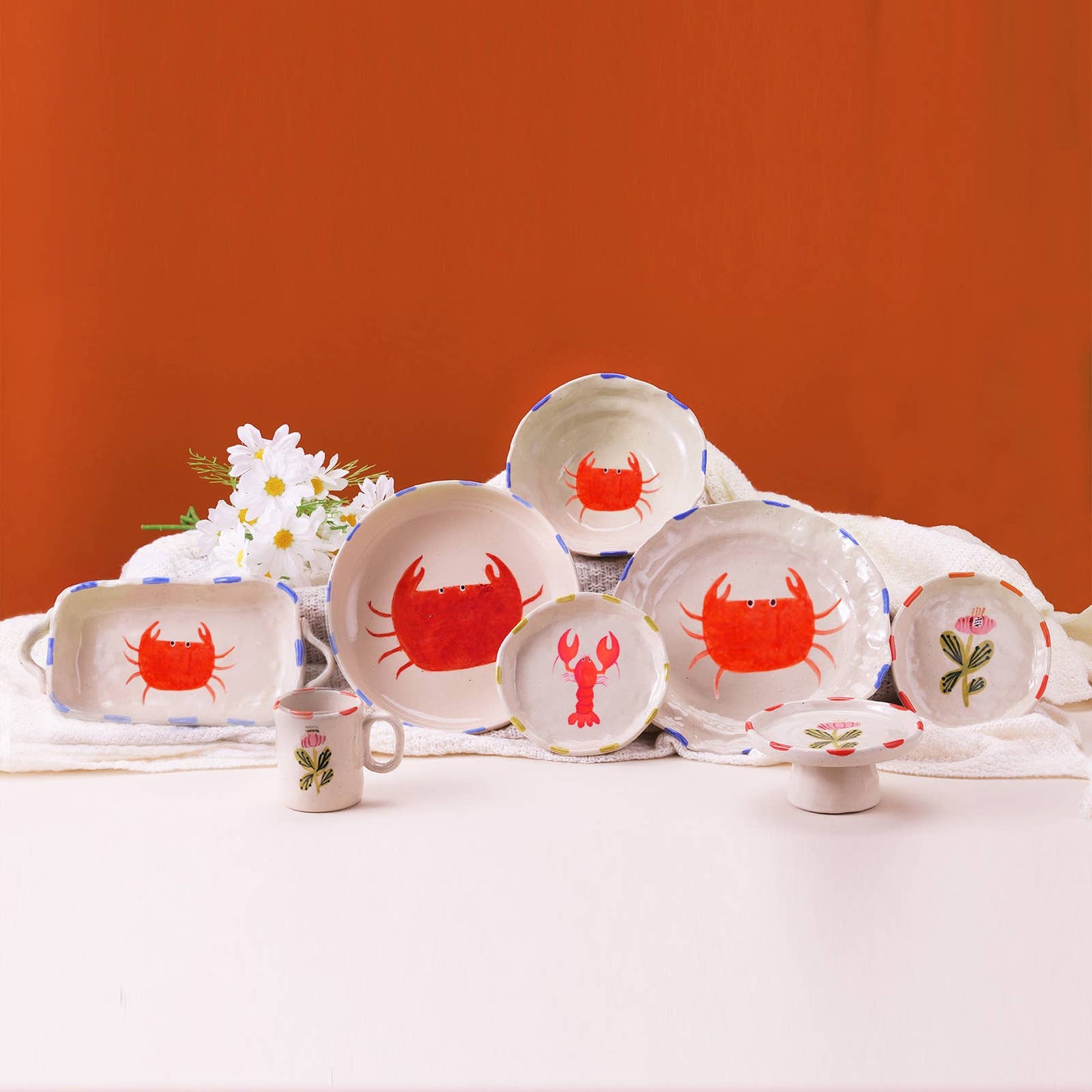 Lobster Trinket Tray-Ceramic Trinket Ring Dish-Jewelry Tray