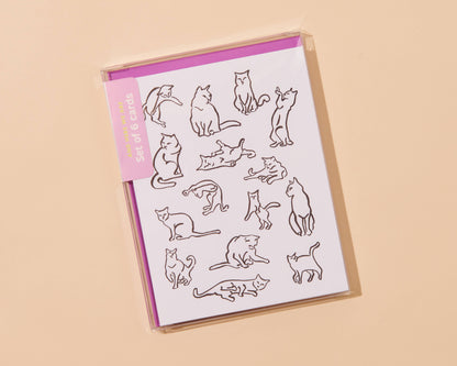Cattern Cat Pattern Letterpress Greeting Card