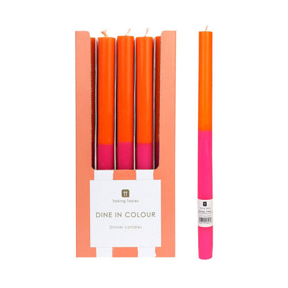 Orange & Pink Dinner Candles