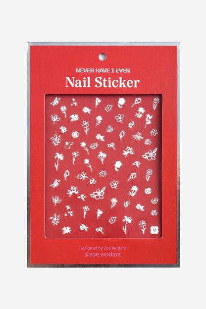 Nail Sticker by Zoe Wodarz - Flower White