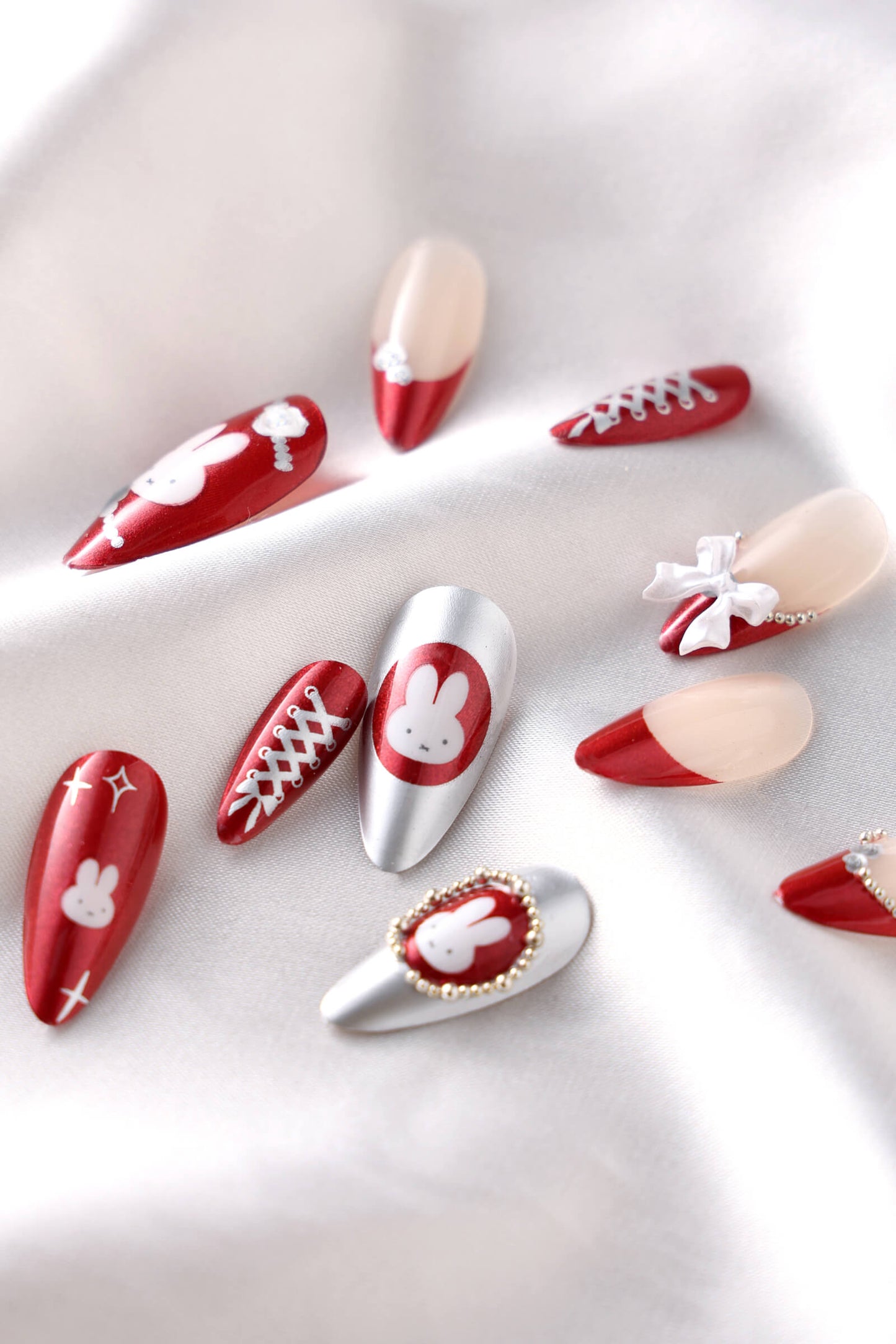 Miffy Burgundy Nails