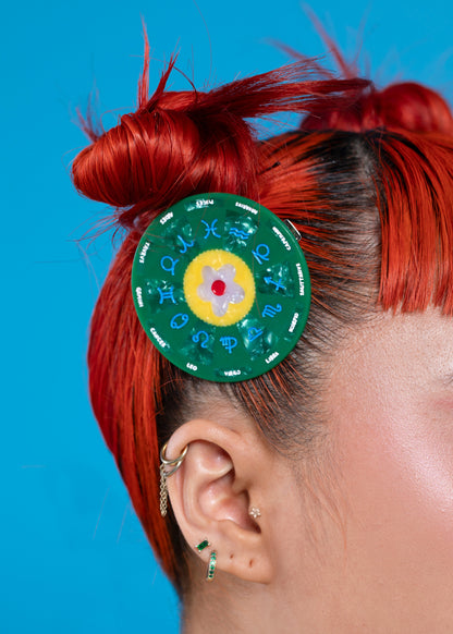 Zodiac Wheel Chart Hair Clip