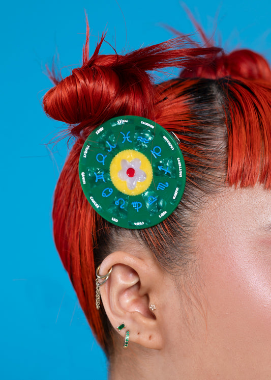 Zodiac Wheel Chart Hair Clip