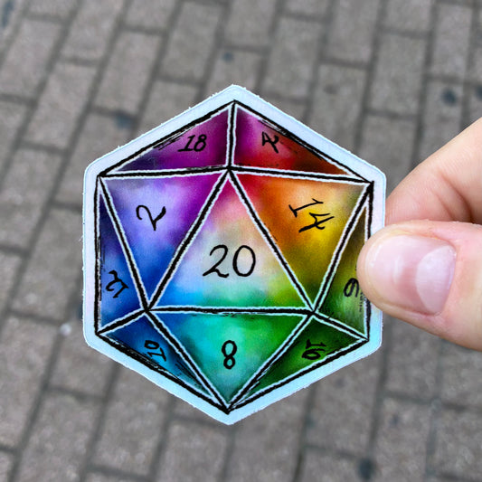 D20 Holo Sticker