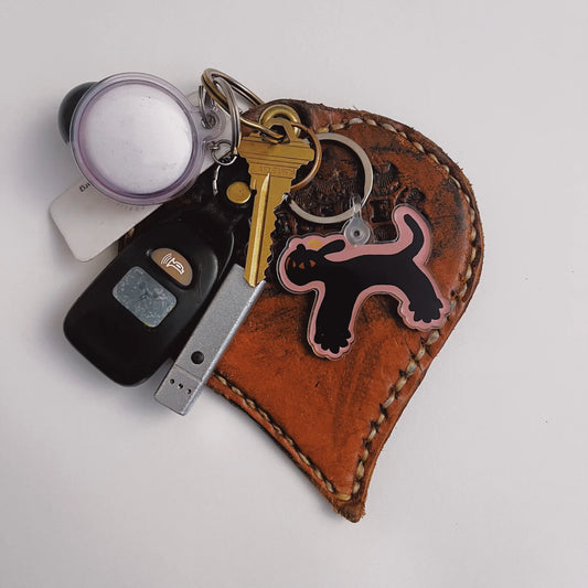 Funky Black Cat Keychain