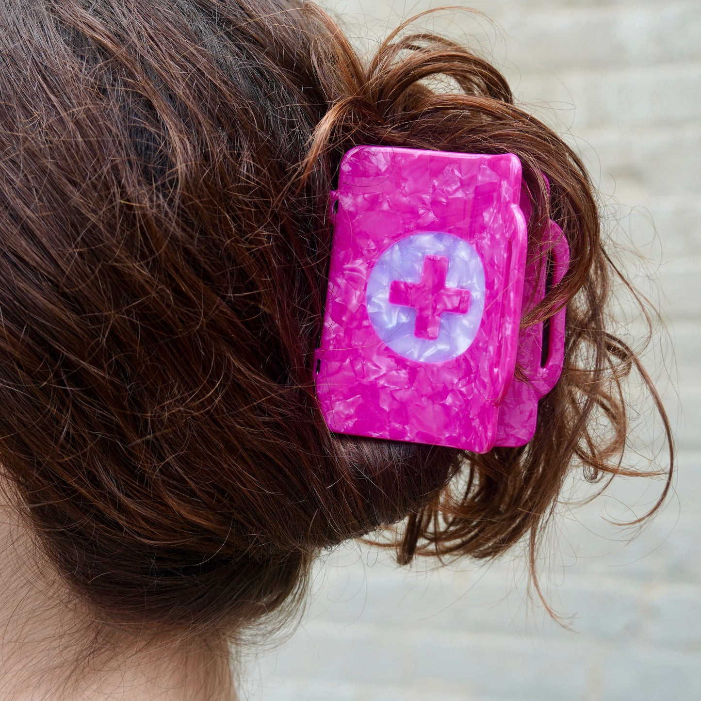 Pink First Aid Kit Hair Claw