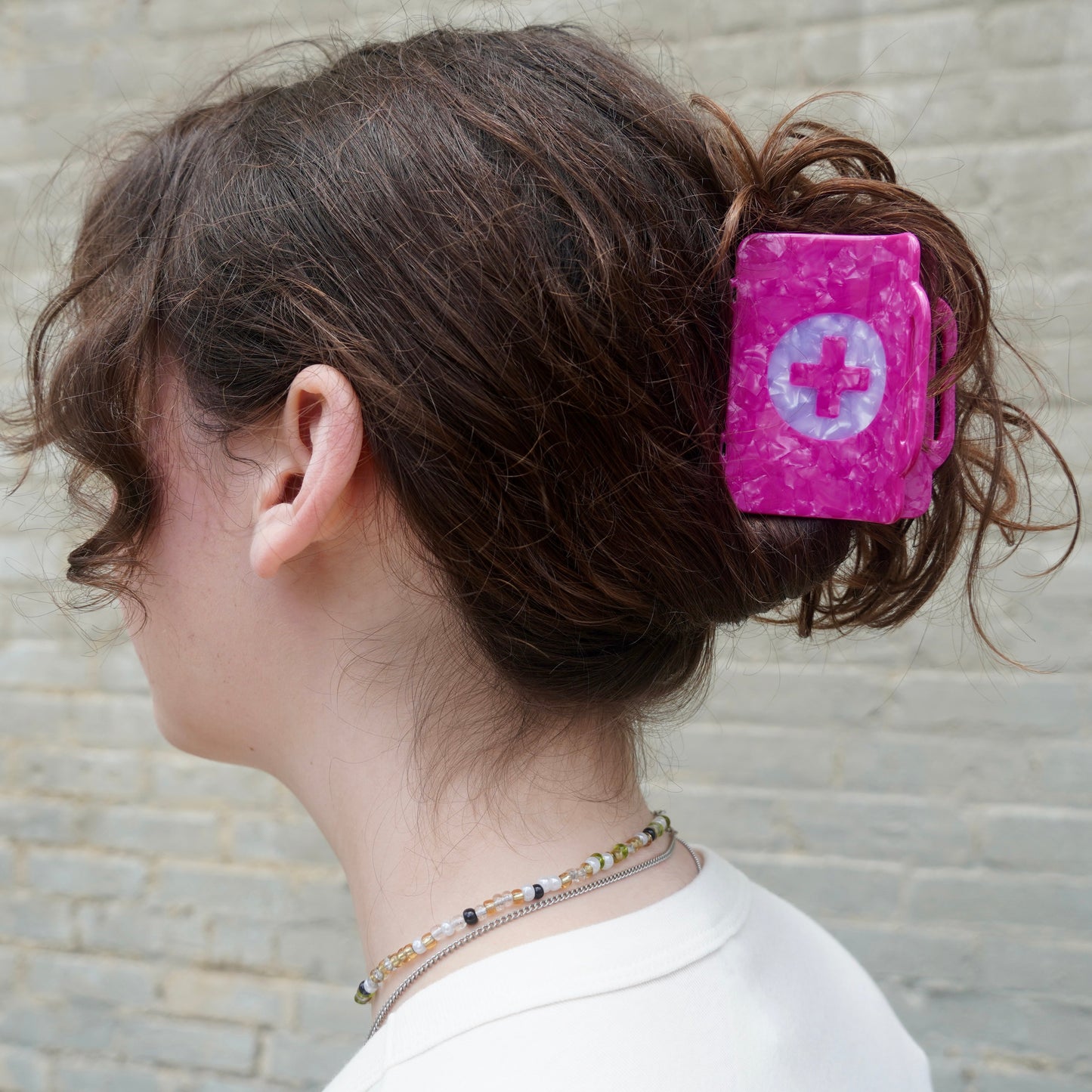 Pink First Aid Kit Hair Claw
