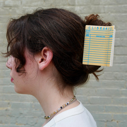 Library Card Hair Claw