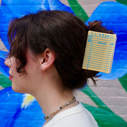Library Card Hair Claw
