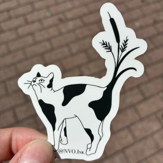 Cattail Cat Sticker