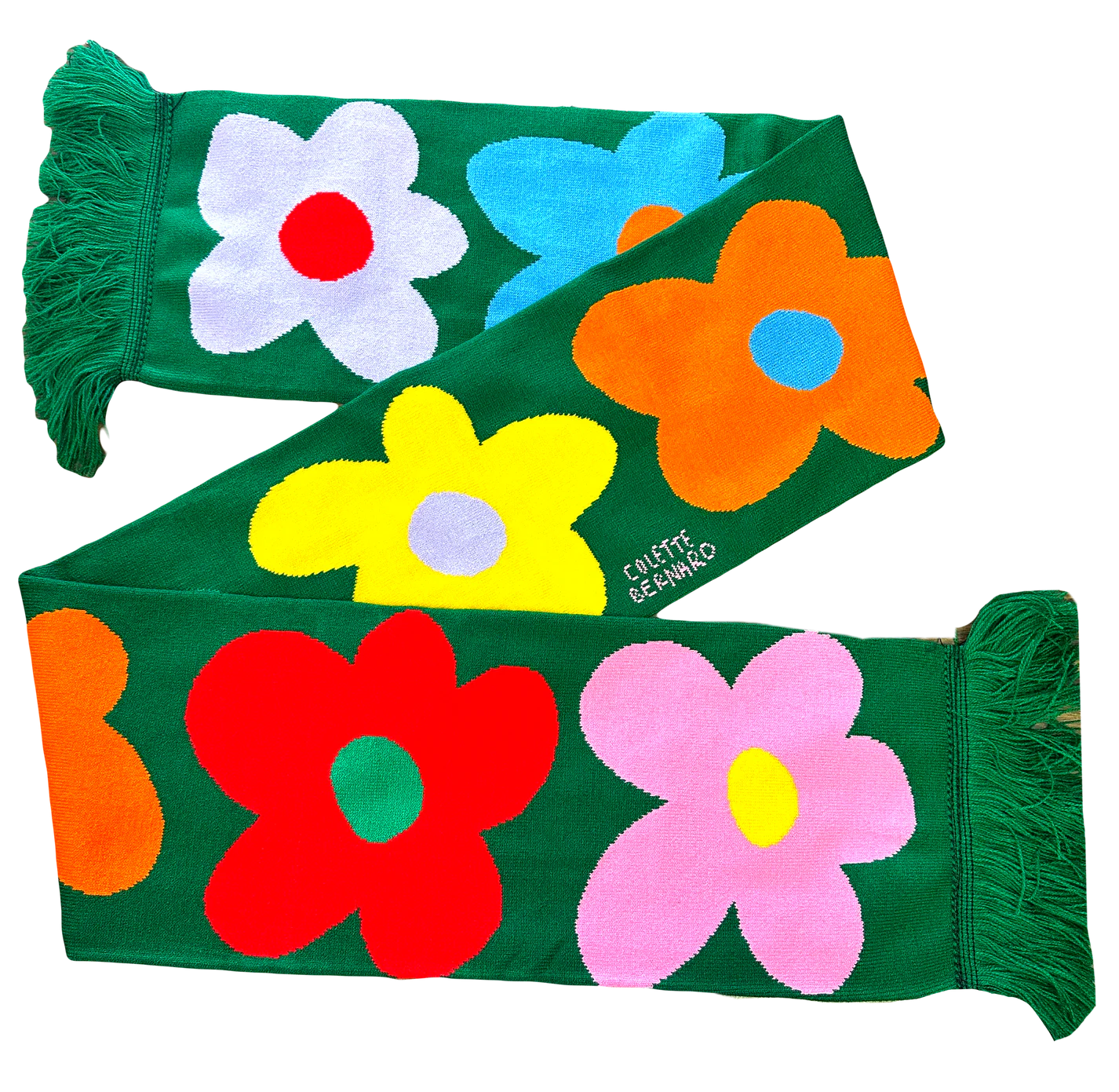 Grassy Green Flower Power Scarf