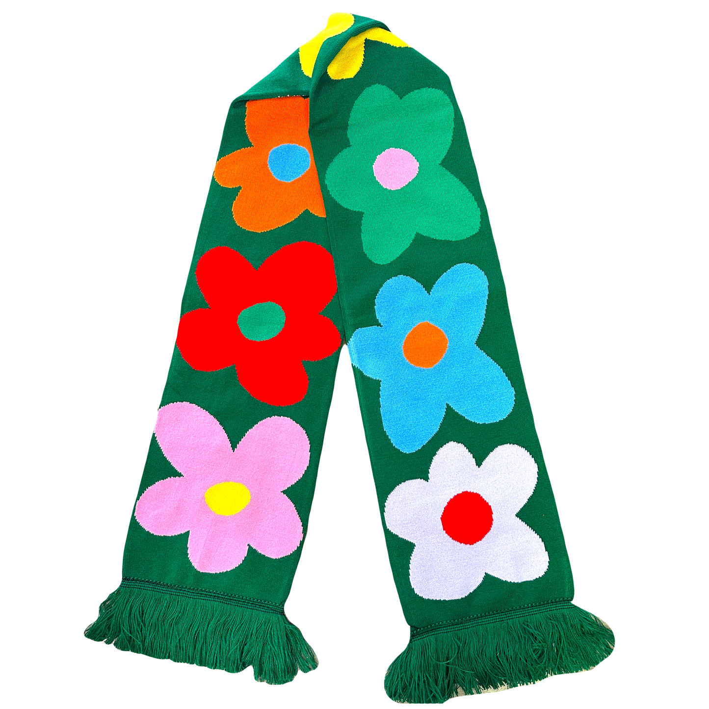 Grassy Green Flower Power Scarf