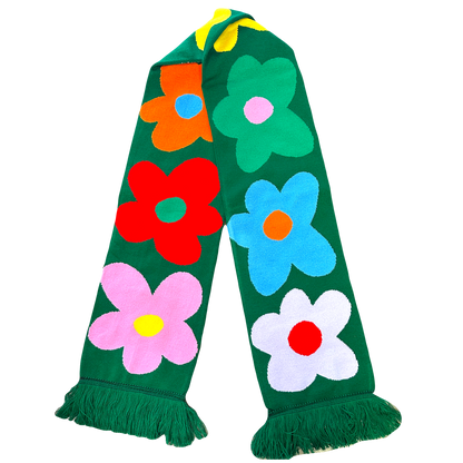 Grassy Green Flower Power Scarf