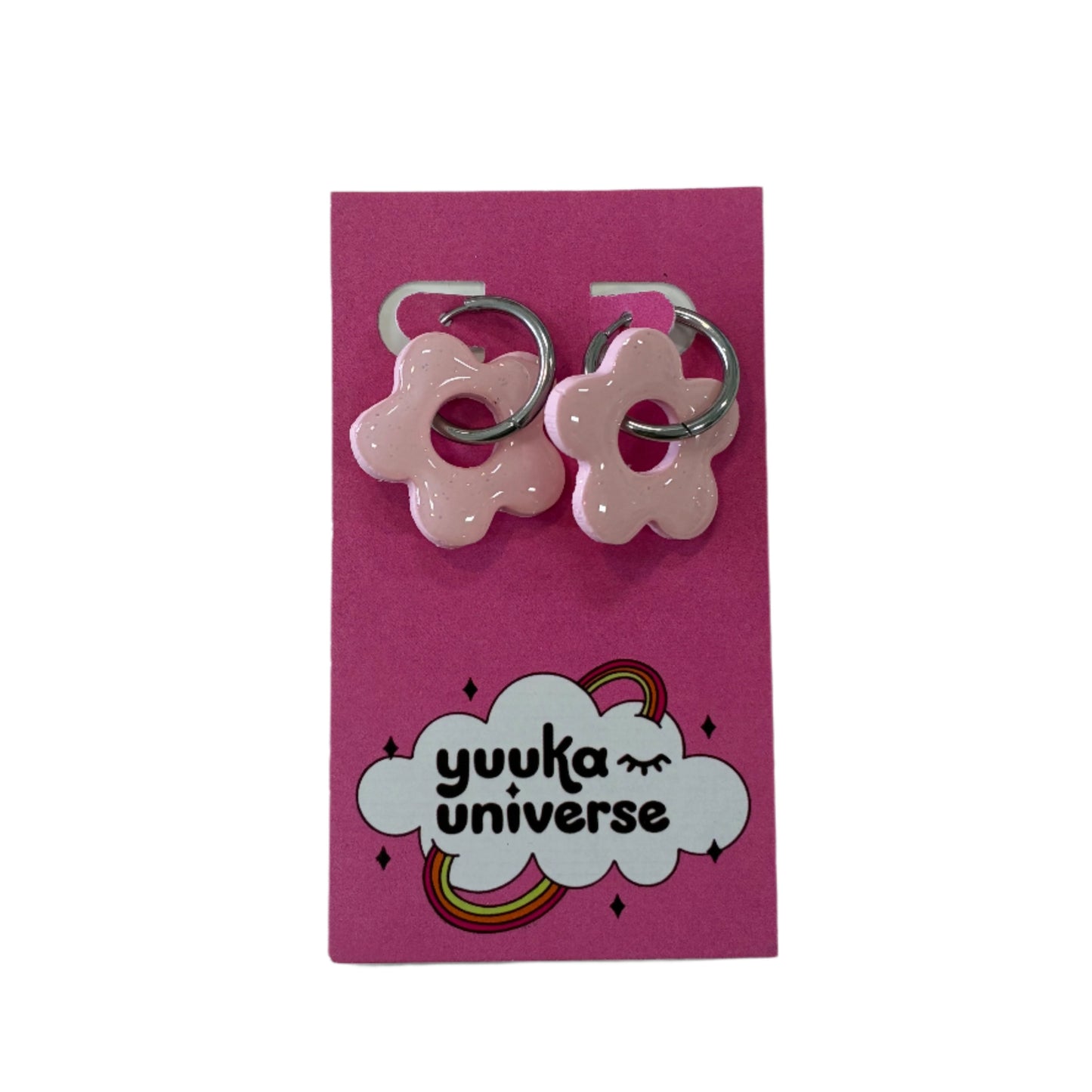 Flower Hoop Earrings (More Colors)