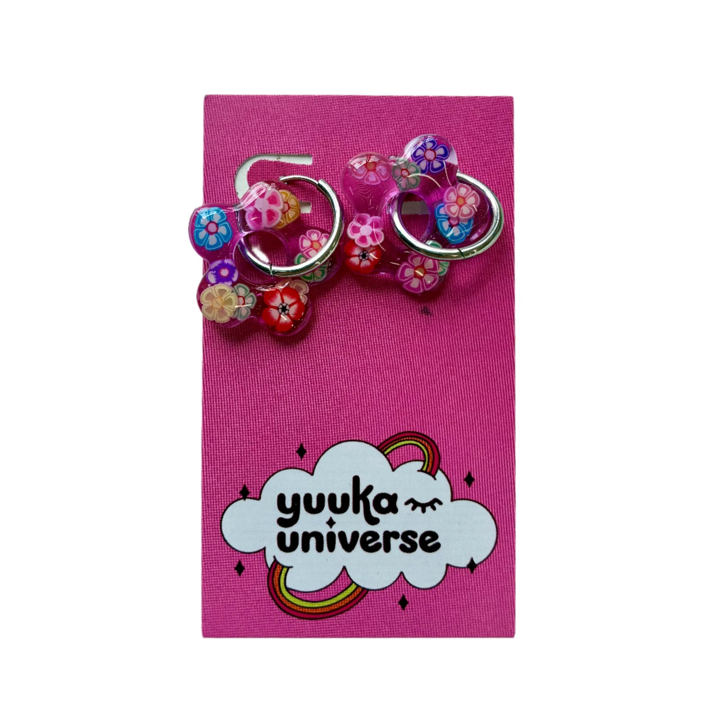 Flower Hoop Earrings (More Colors)