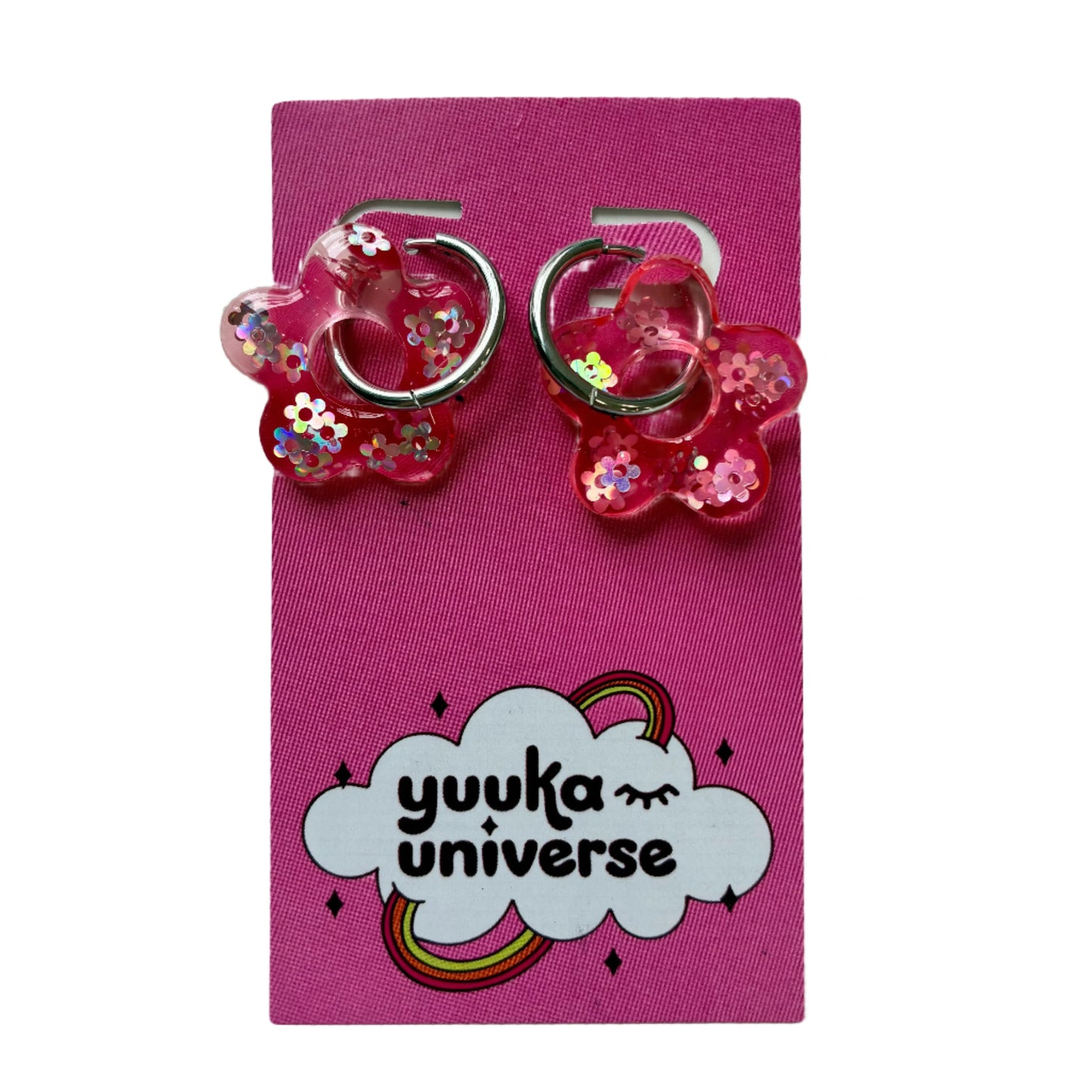 Flower Hoop Earrings (More Colors)