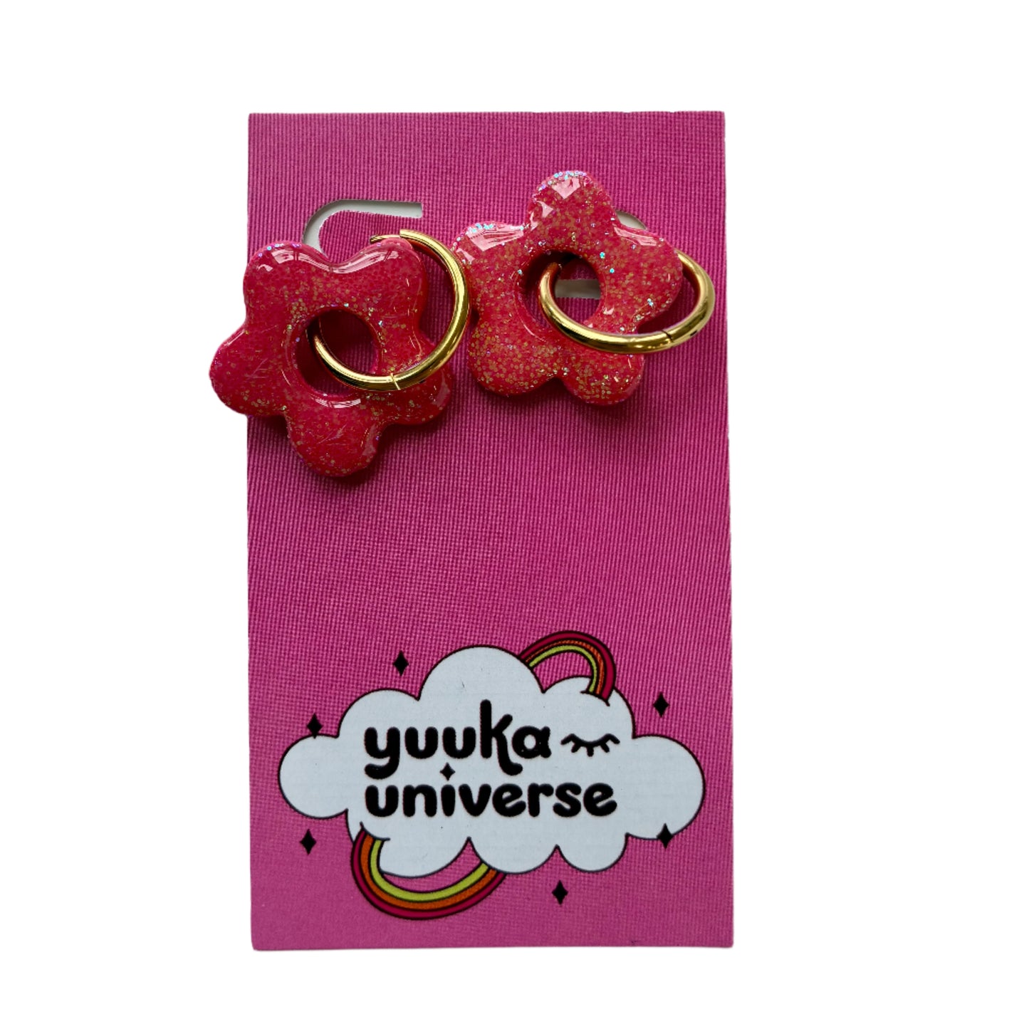 Flower Hoop Earrings (More Colors)