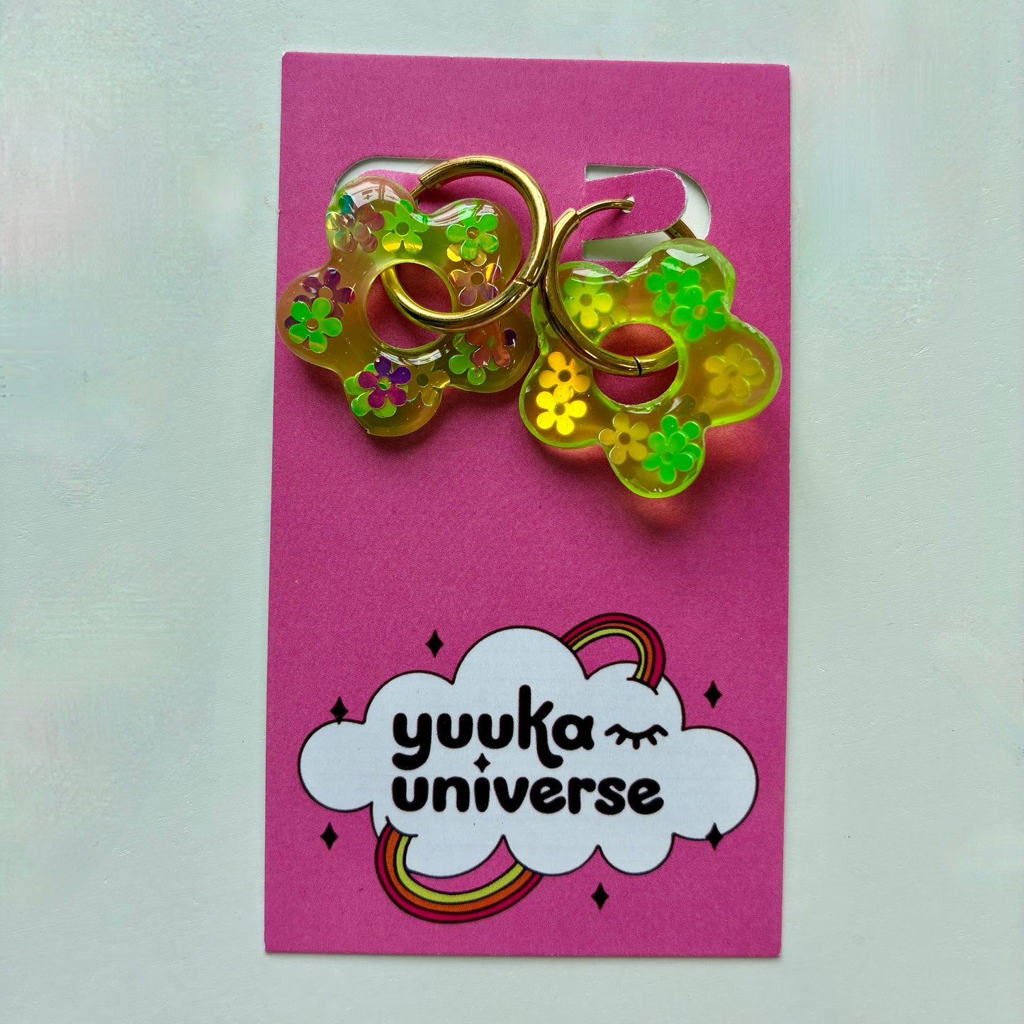 Flower Hoop Earrings (More Colors)