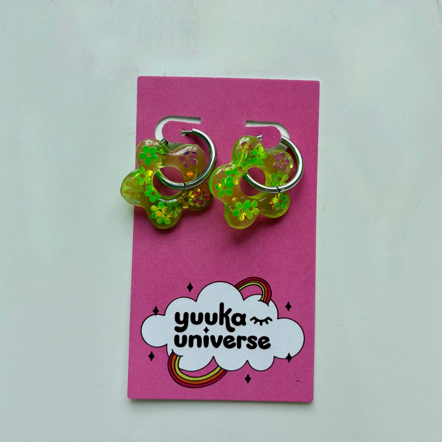 Flower Hoop Earrings (More Colors)