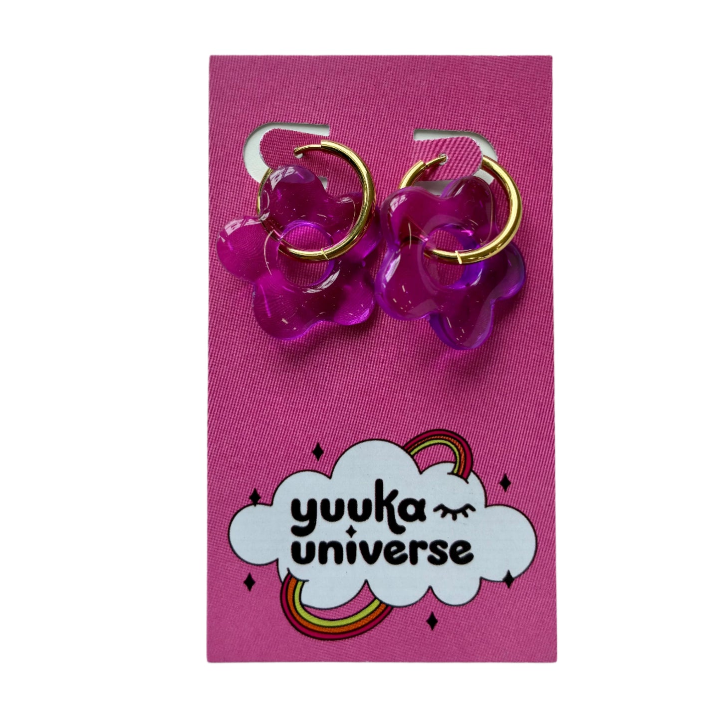 Flower Hoop Earrings (More Colors)