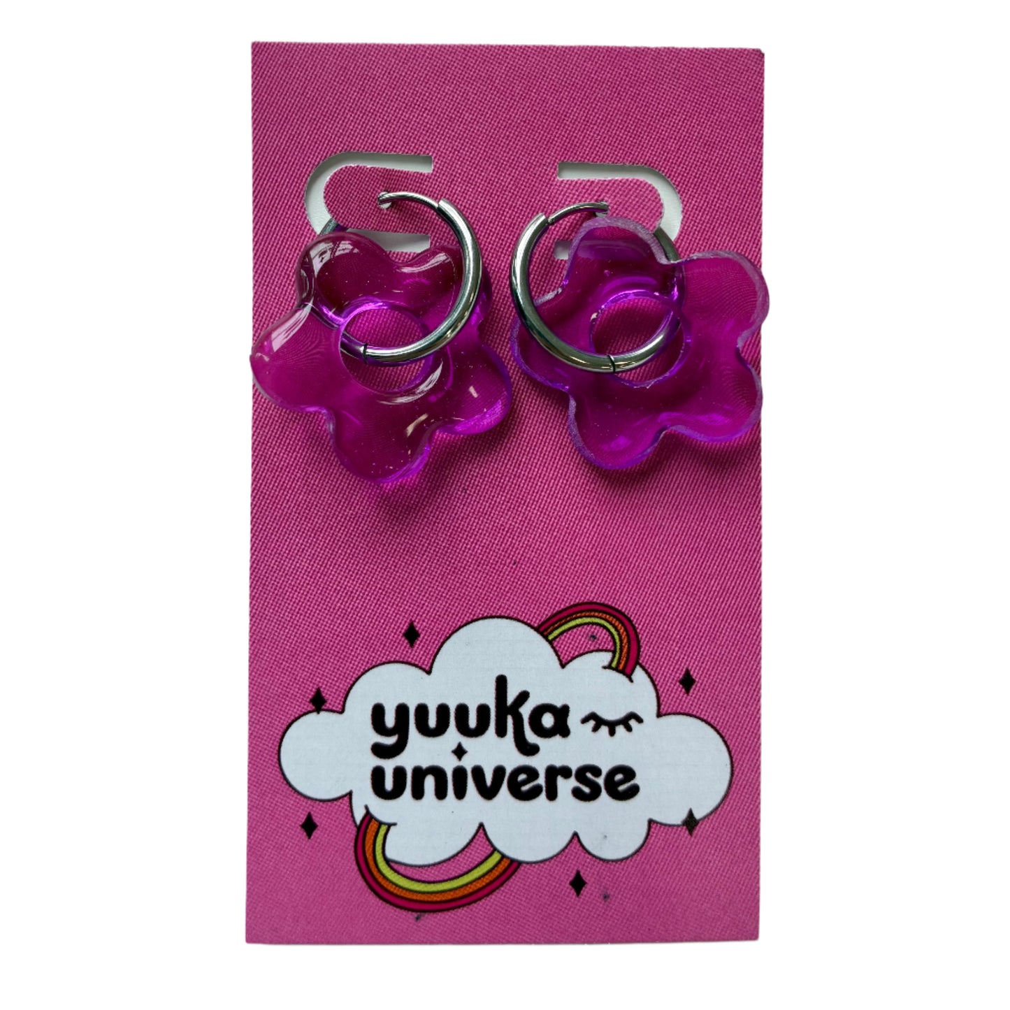Flower Hoop Earrings (More Colors)